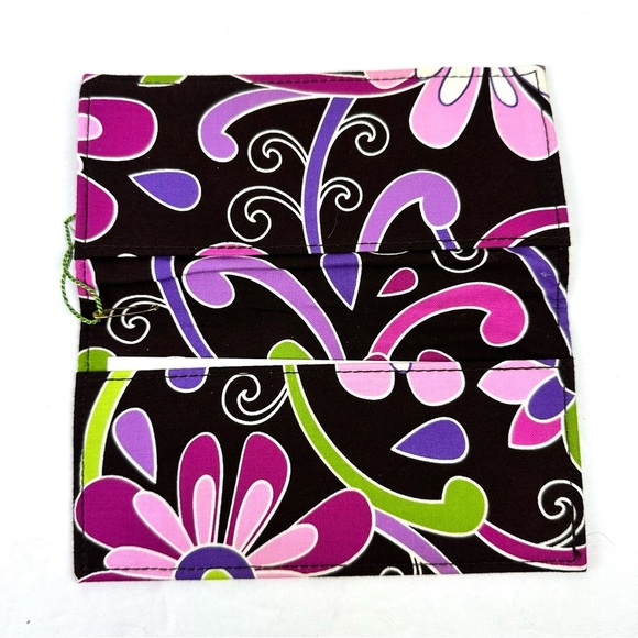 Vera Bradley Checkbook Holder Purple Punch Cotton Canvas Brand New With Tags - Picture 3 of 6